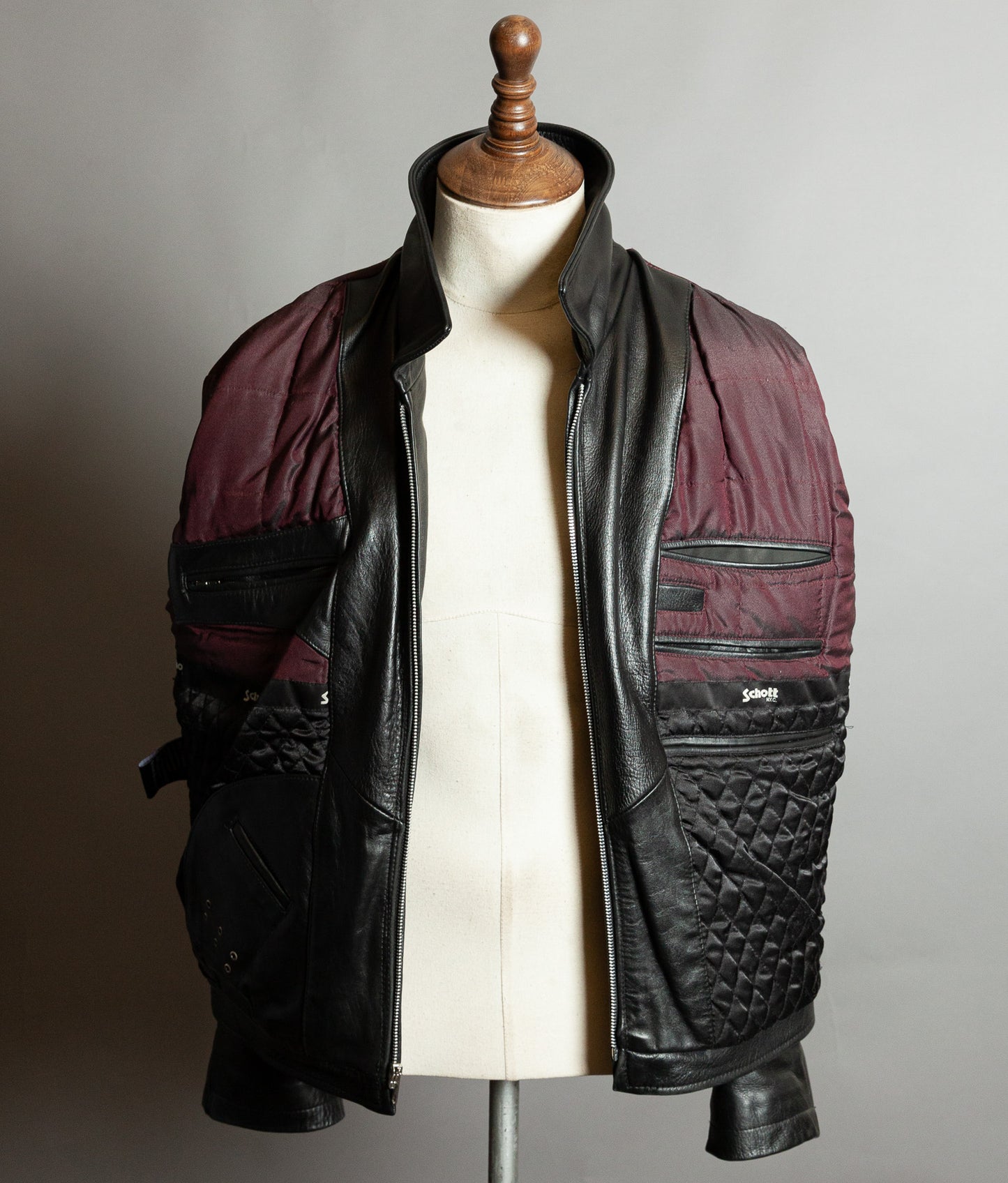 Vintage Schott NYC Single Rider Leather Jacket Black Cowhide Made in USA L