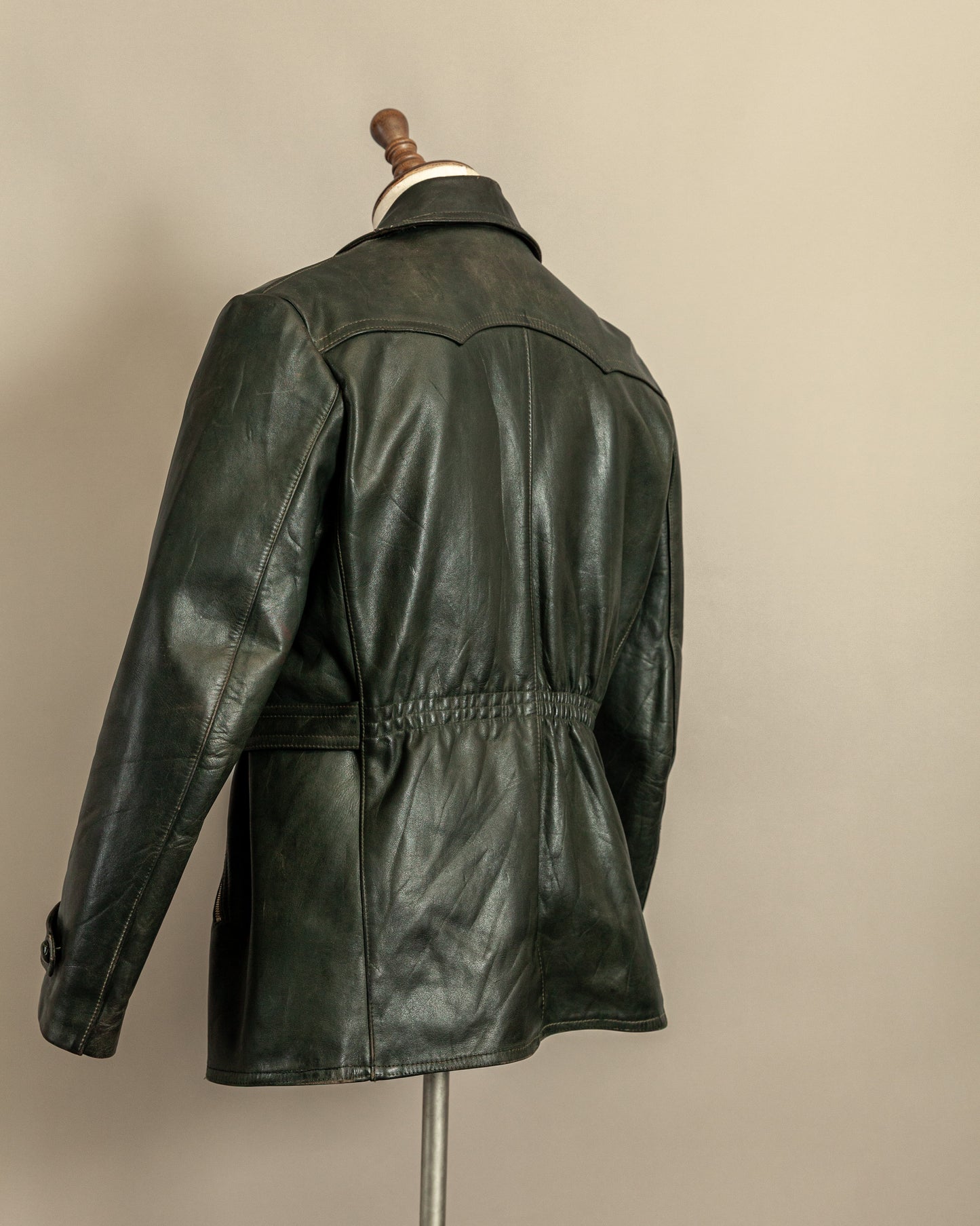 Vintage 1940s German Haelson Leather Motorcycle Dispatch Rider Jacket