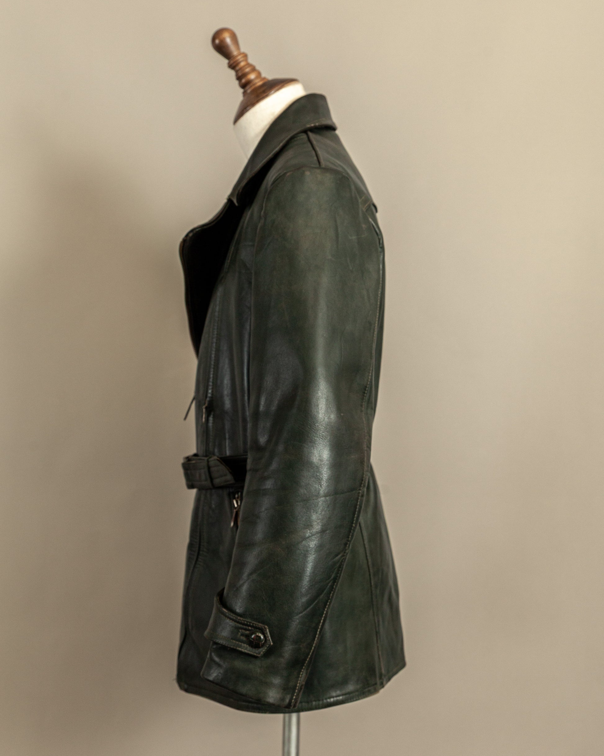 Vintage 1940s German Haelson Leather Motorcycle Dispatch Rider Jacket