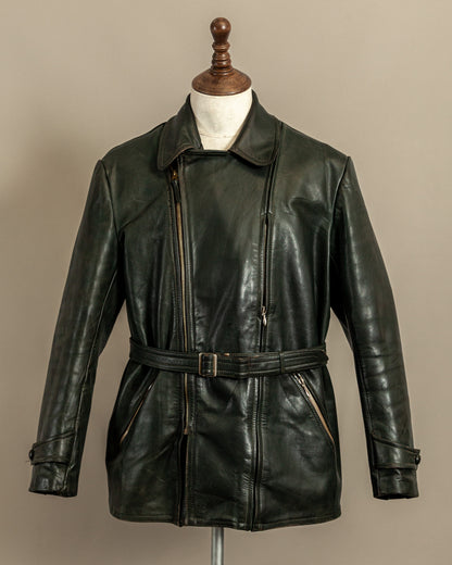 Vintage 1940s German Haelson Leather Motorcycle Dispatch Rider Jacket