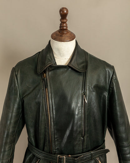 Vintage 1940s German Haelson Leather Motorcycle Dispatch Rider Jacket