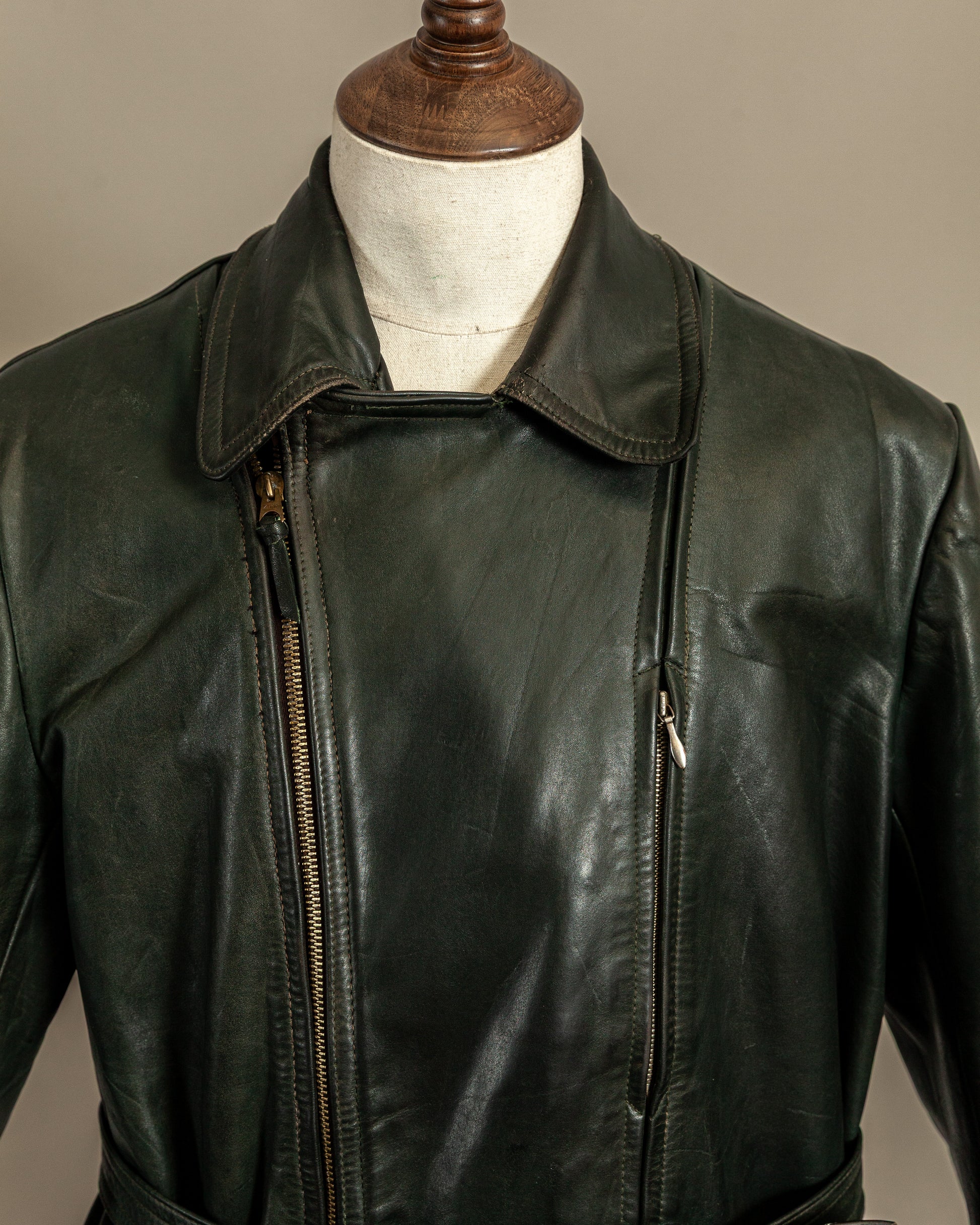Vintage 1940s German Haelson Leather Motorcycle Dispatch Rider Jacket