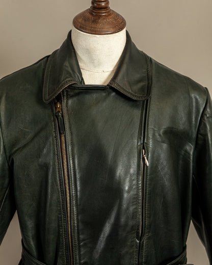 Vintage 1940s German Haelson Leather Motorcycle Dispatch Rider Jacket