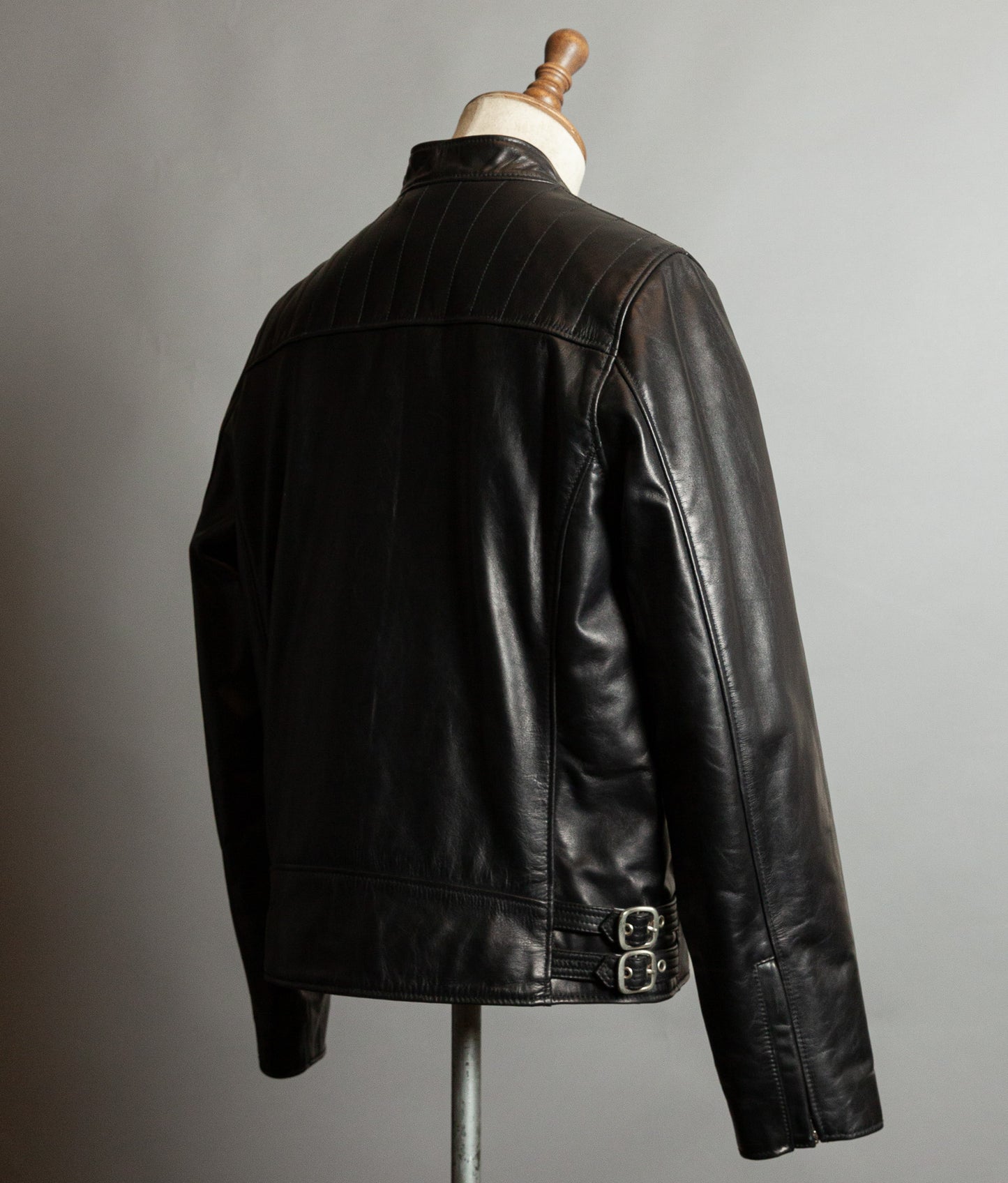 Schott NYC Perfecto Cafe Racer Leather Jacket Black Cowhide LC2403