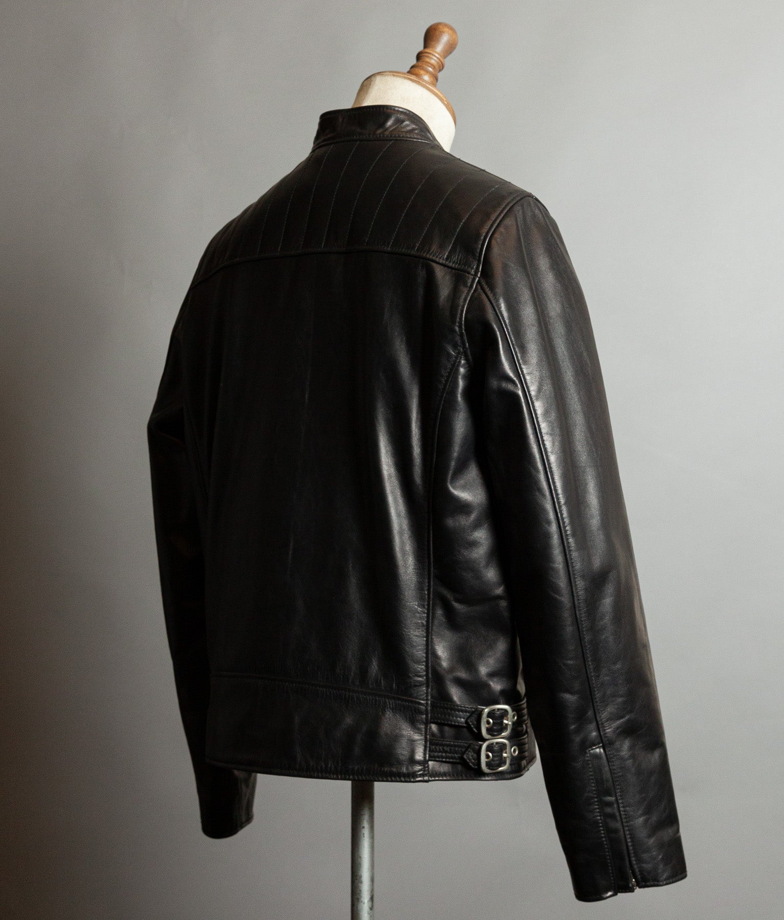 Schott NYC Perfecto Cafe Racer Leather Jacket Black Cowhide LC2403