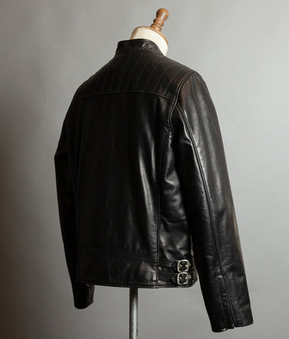 Schott NYC Perfecto Cafe Racer Leather Jacket Black Cowhide LC2403