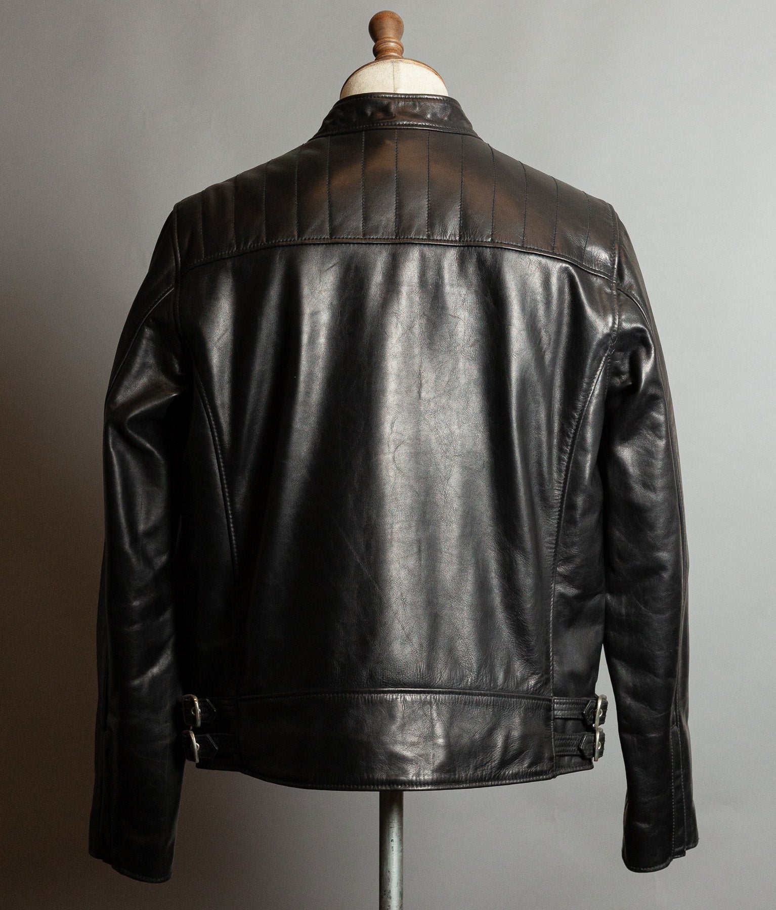 Schott NYC Perfecto Cafe Racer Leather Jacket Black Cowhide LC2403
