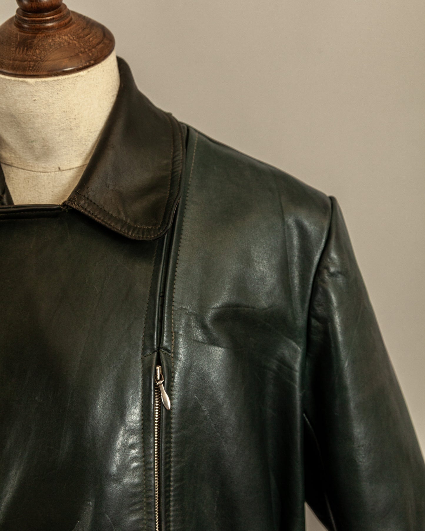 Vintage 1940s German Haelson Leather Motorcycle Dispatch Rider Jacket