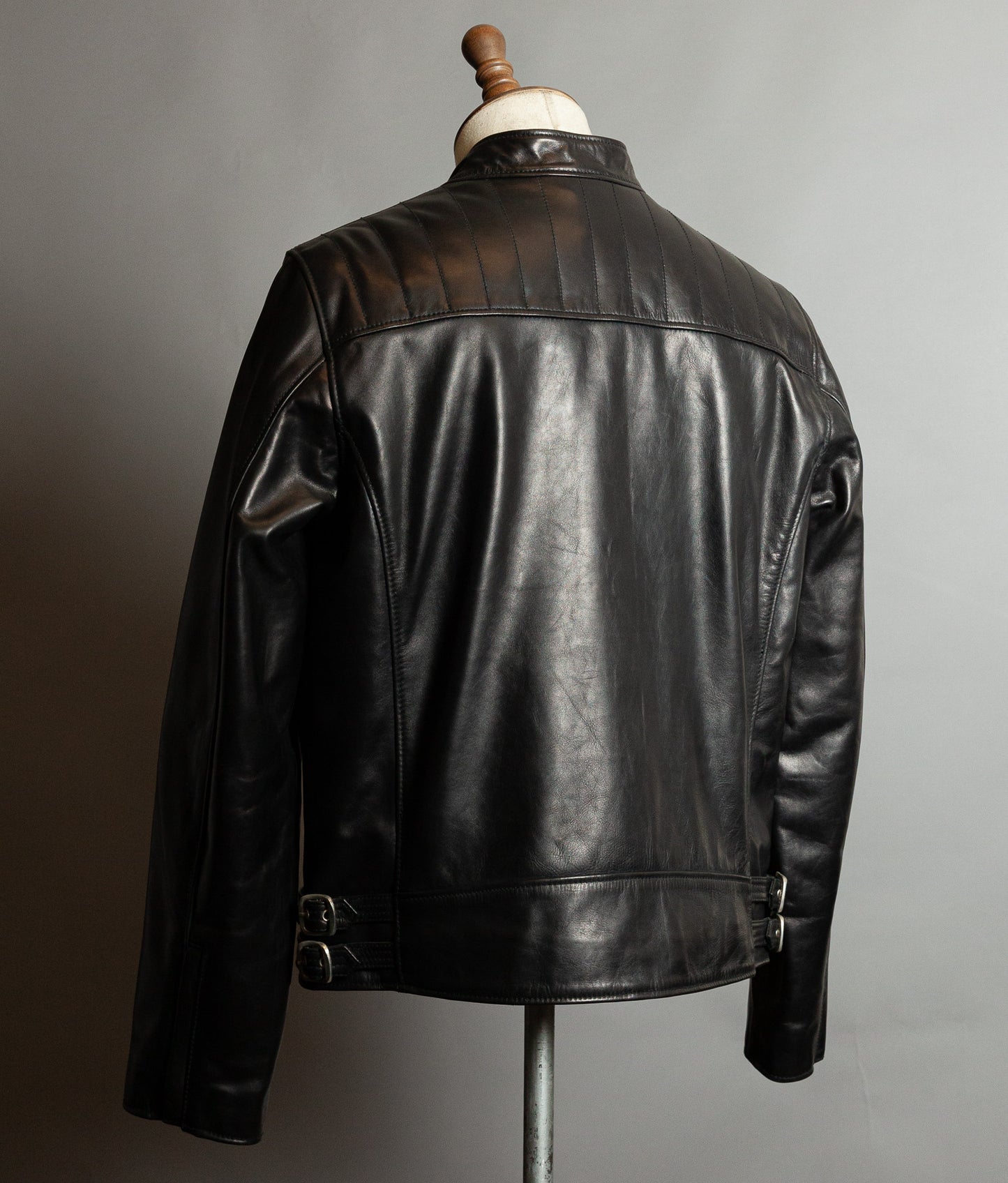 Schott NYC Perfecto Cafe Racer Leather Jacket Black Cowhide LC2403
