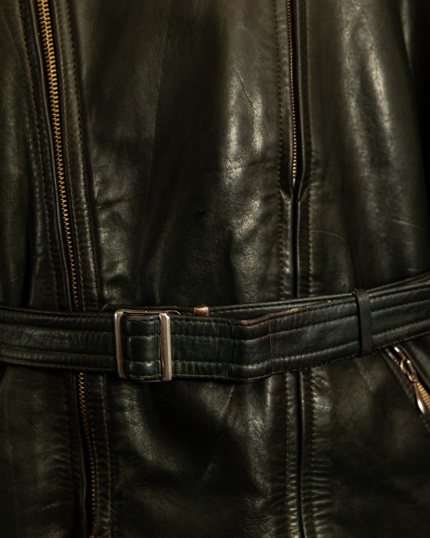 Vintage 1940s German Haelson Leather Motorcycle Dispatch Rider Jacket