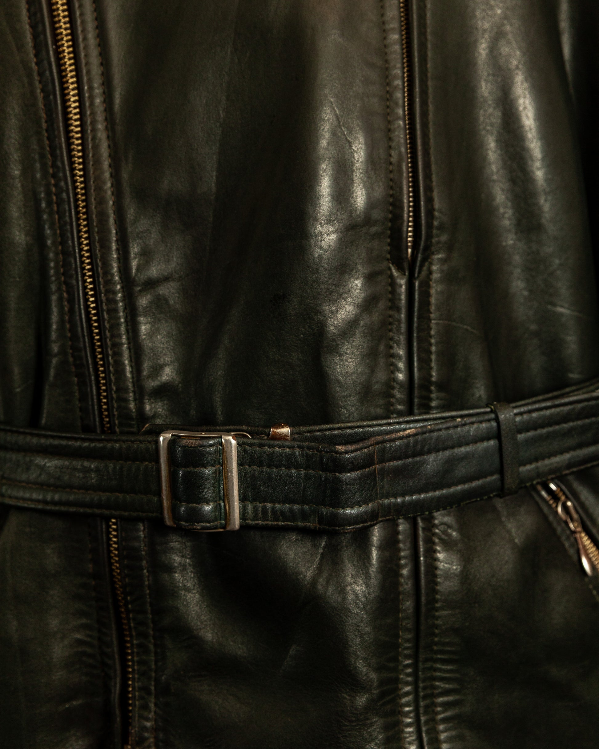 Vintage 1940s German Haelson Leather Motorcycle Dispatch Rider Jacket