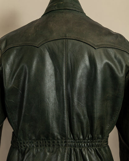 Vintage 1940s German Haelson Leather Motorcycle Dispatch Rider Jacket