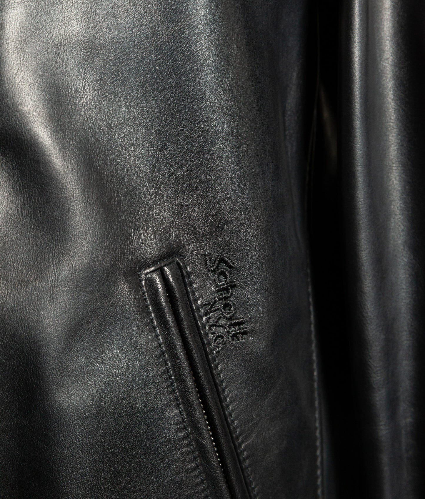 Schott NYC Perfecto Cafe Racer Leather Jacket Black Cowhide LC2403