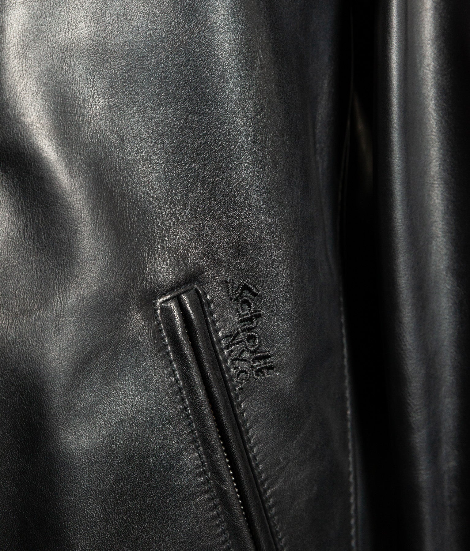 Schott NYC Perfecto Cafe Racer Leather Jacket Black Cowhide LC2403