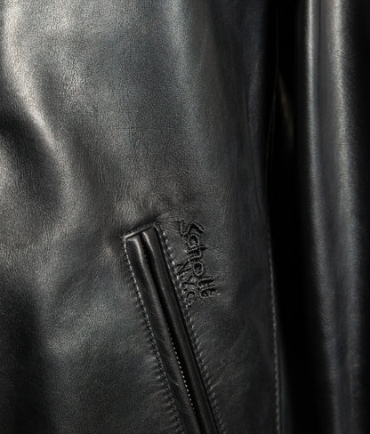 Schott NYC Perfecto Cafe Racer Leather Jacket Black Cowhide LC2403