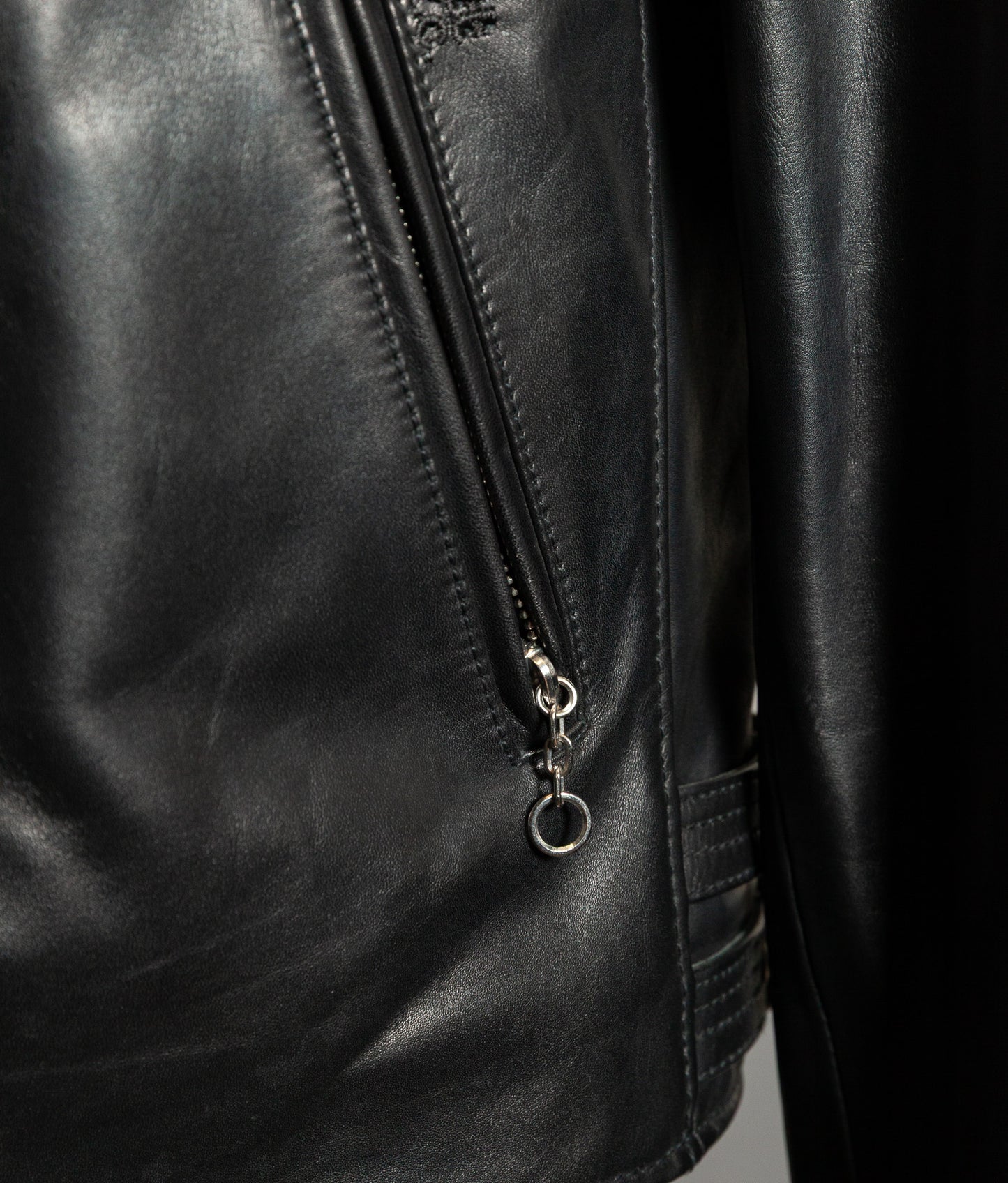 Schott NYC Perfecto Cafe Racer Leather Jacket Black Cowhide LC2403
