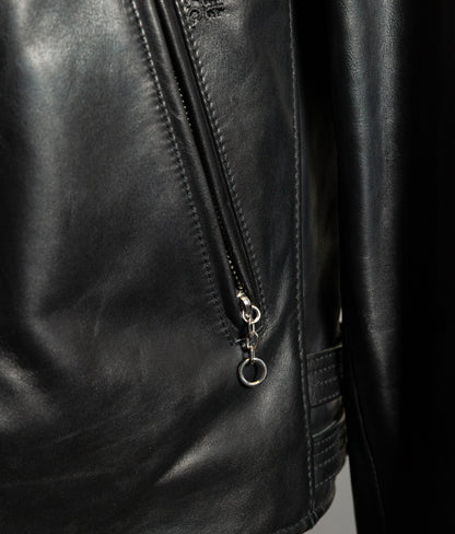 Schott NYC Perfecto Cafe Racer Leather Jacket Black Cowhide LC2403