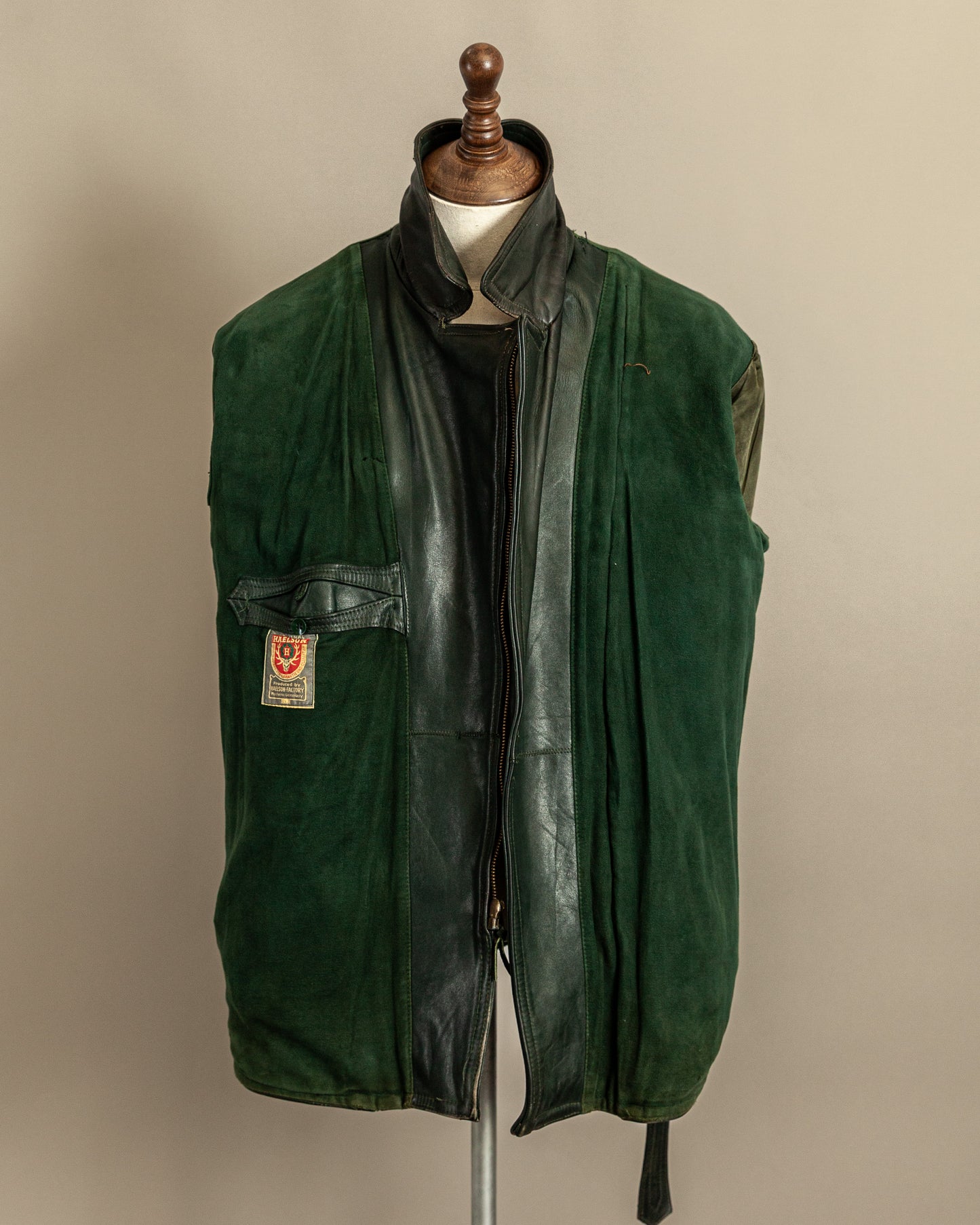Vintage 1940s German Haelson Leather Motorcycle Dispatch Rider Jacket