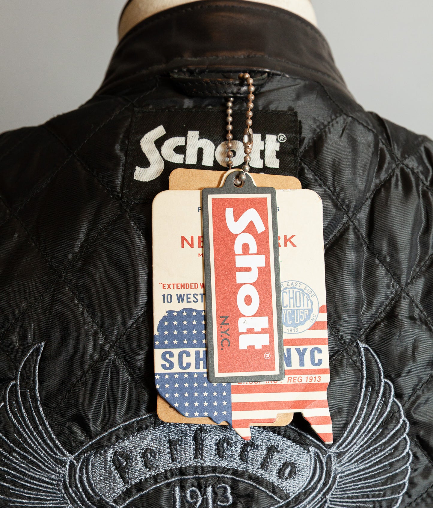 Schott NYC Perfecto Cafe Racer Leather Jacket Black Cowhide LC2403