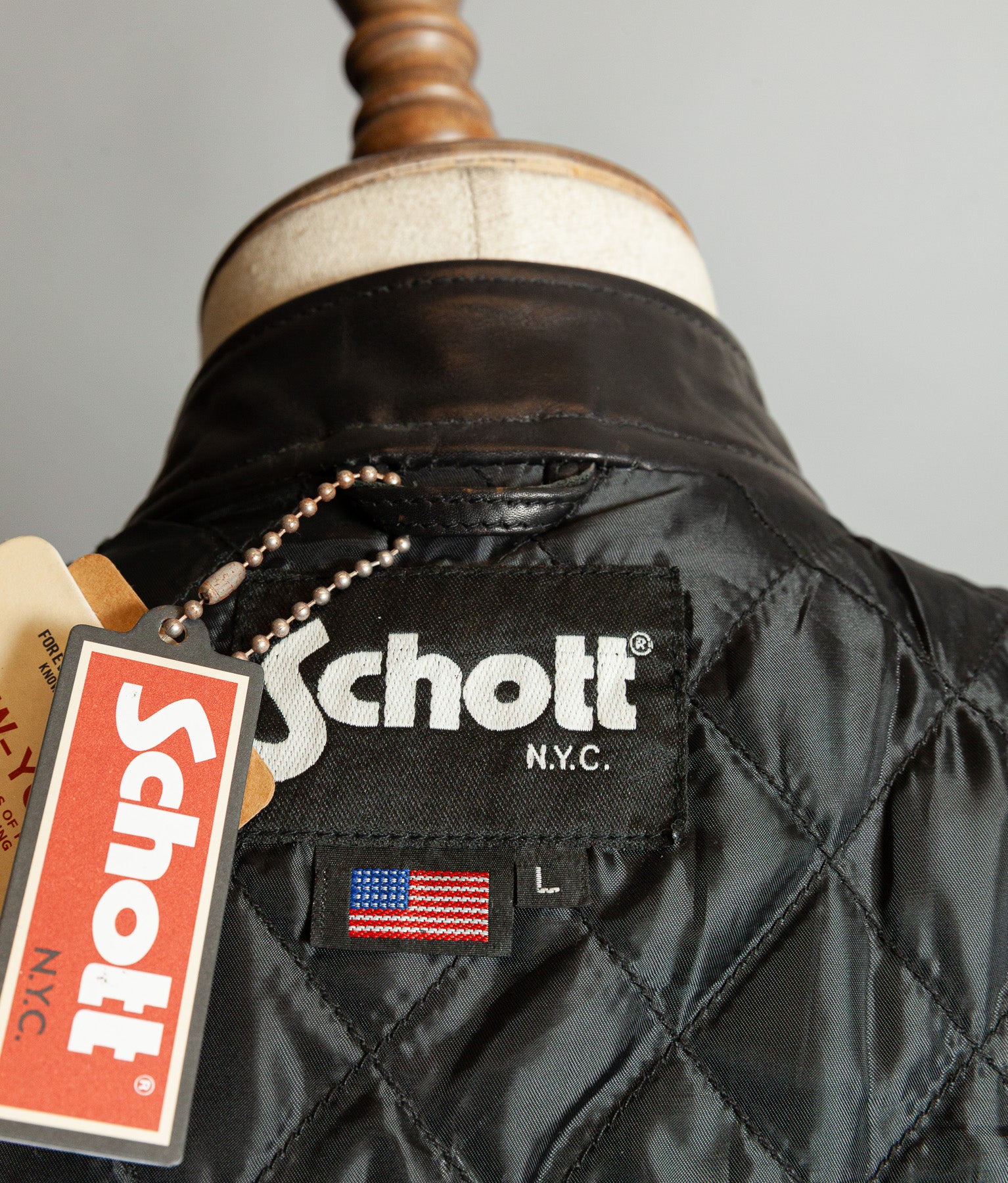 Schott NYC Perfecto Cafe Racer Leather Jacket Black Cowhide LC2403