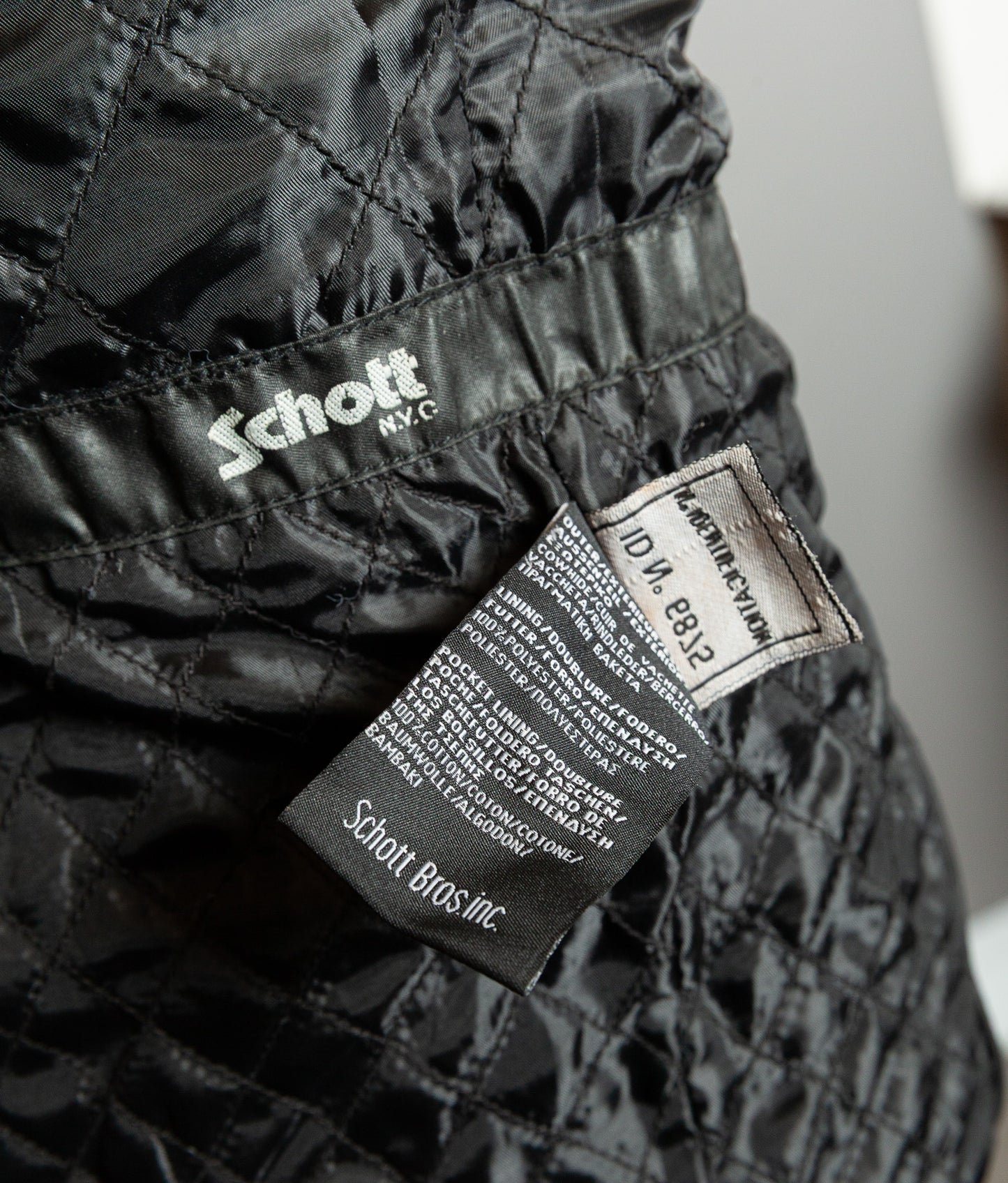 Schott NYC Perfecto Cafe Racer Leather Jacket Black Cowhide LC2403