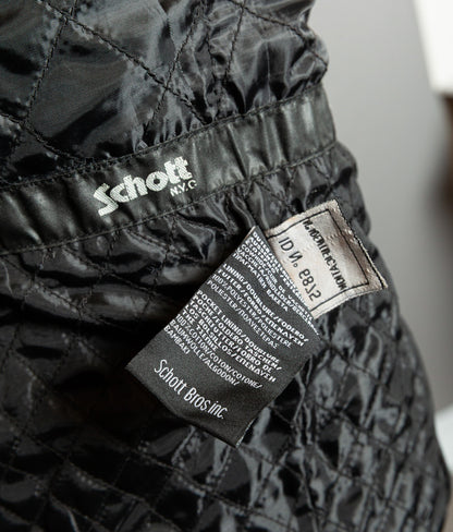 Schott NYC Perfecto Cafe Racer Leather Jacket Black Cowhide LC2403