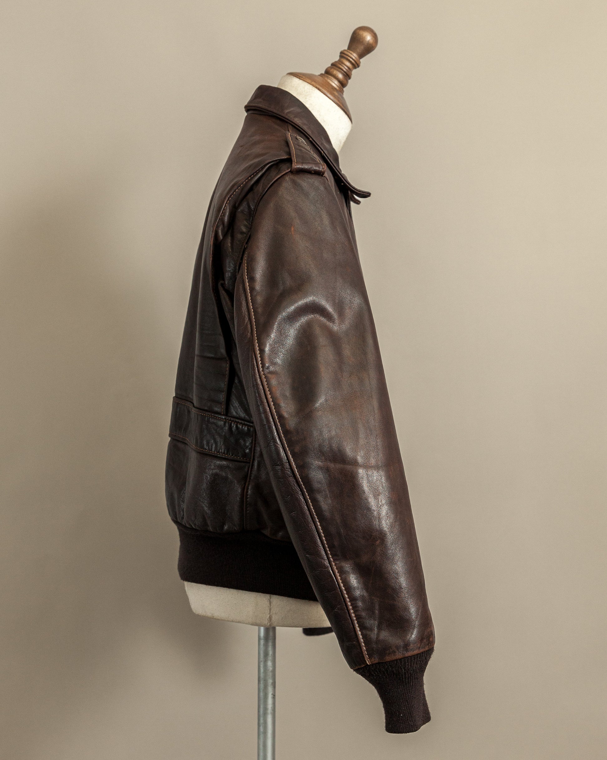 Vintage 1980s Schott A2 Naked Cowhide Leather Flight Jacket