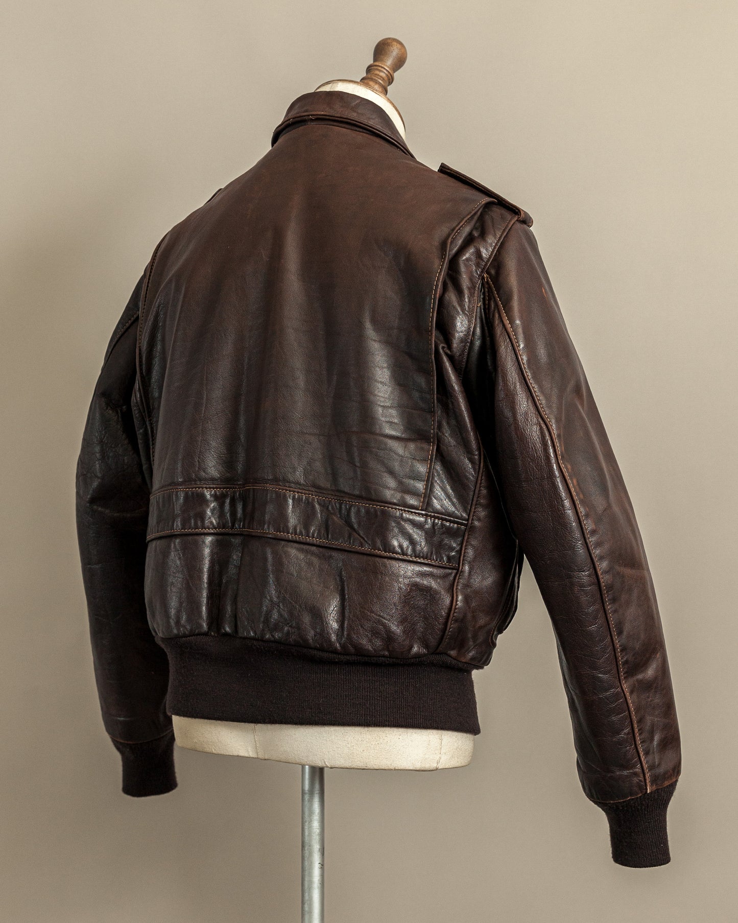 Vintage 1980s Schott A2 Naked Cowhide Leather Flight Jacket