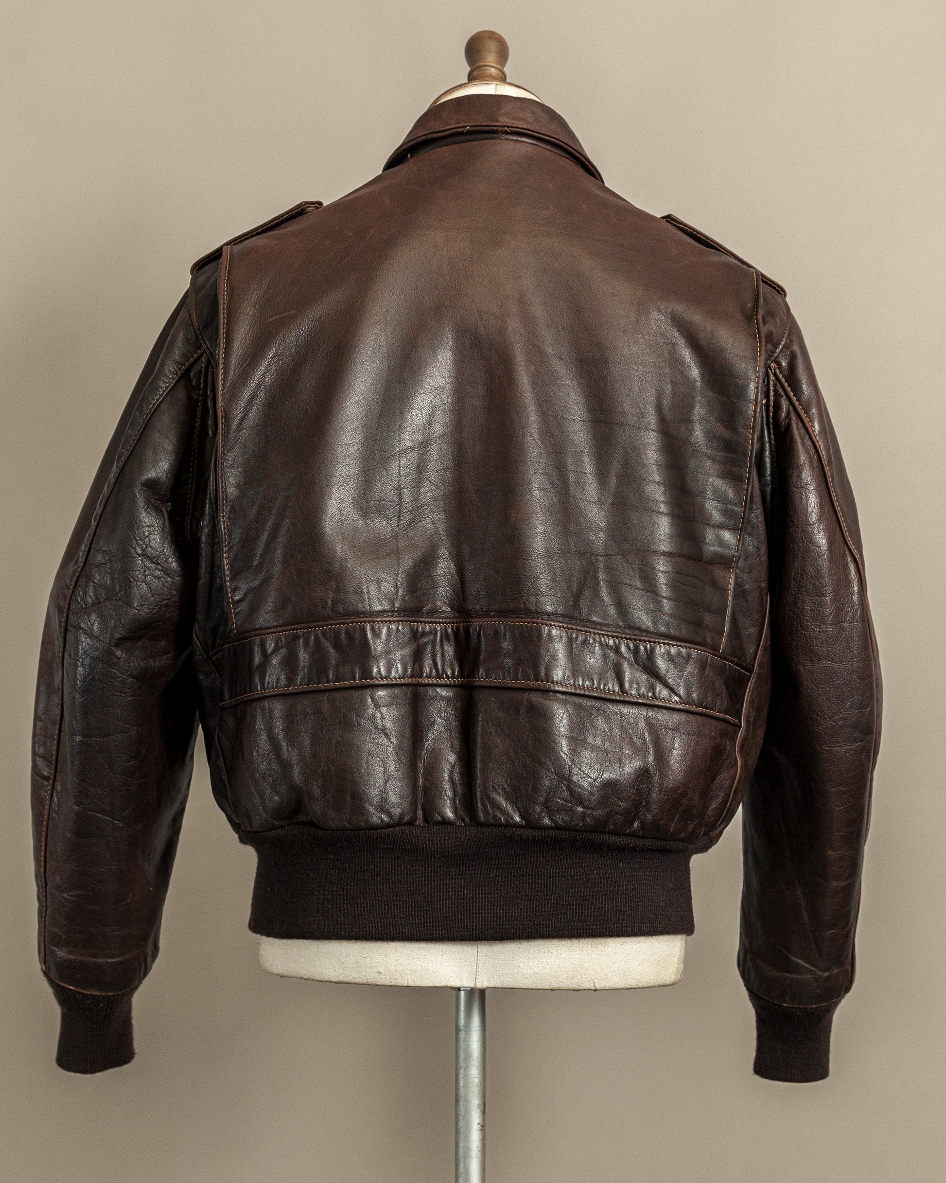 Vintage 1980s Schott A2 Naked Cowhide Leather Flight Jacket