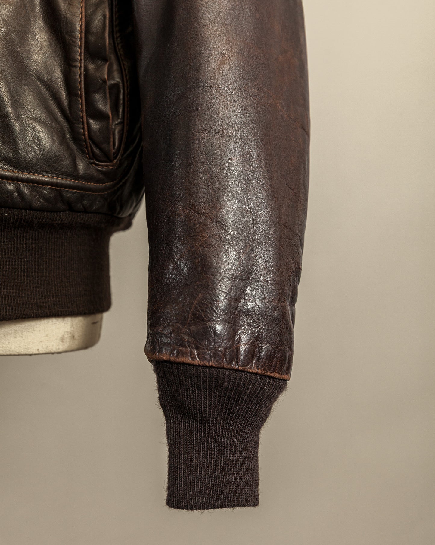 Vintage 1980s Schott A2 Naked Cowhide Leather Flight Jacket