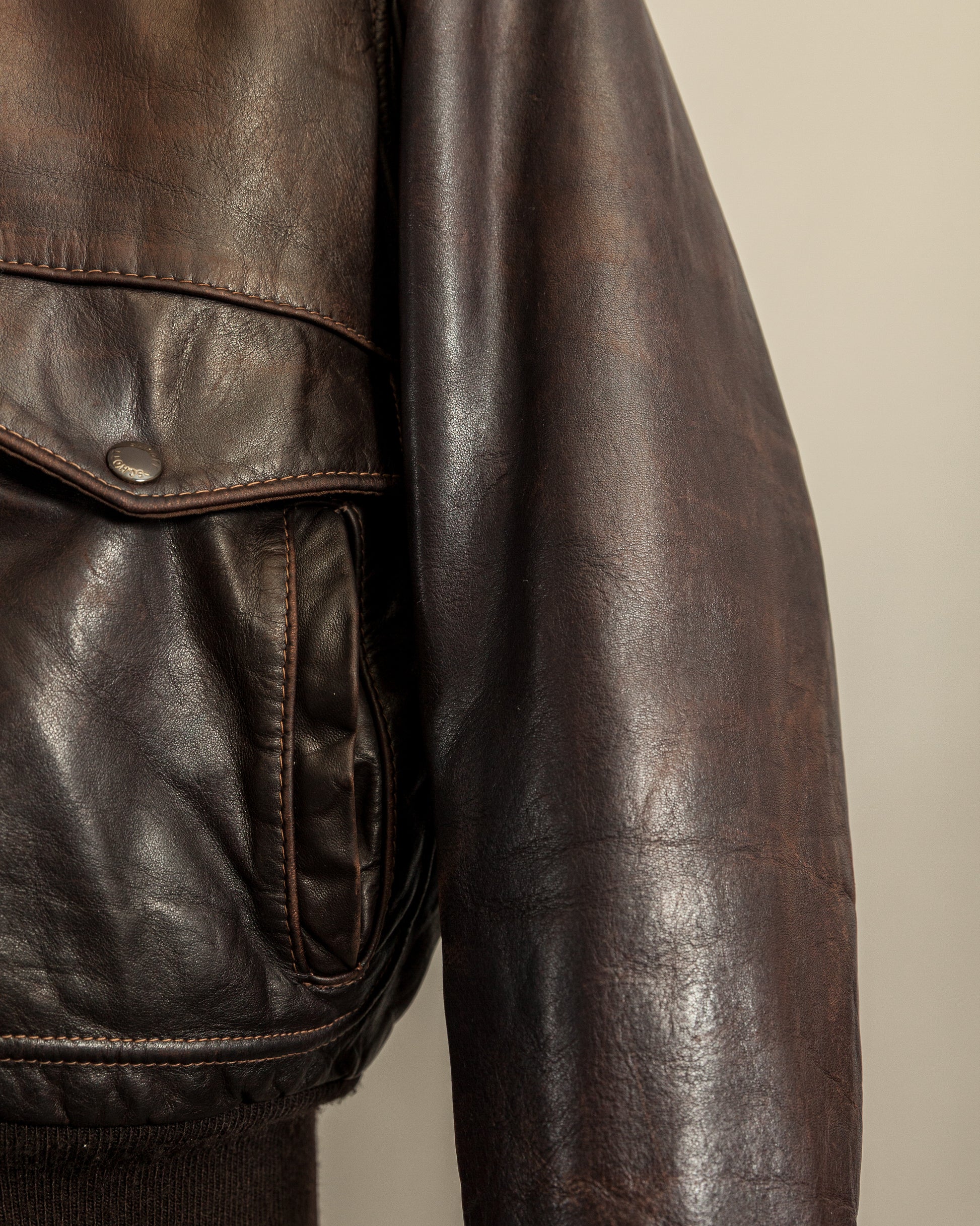 Vintage 1980s Schott A2 Naked Cowhide Leather Flight Jacket