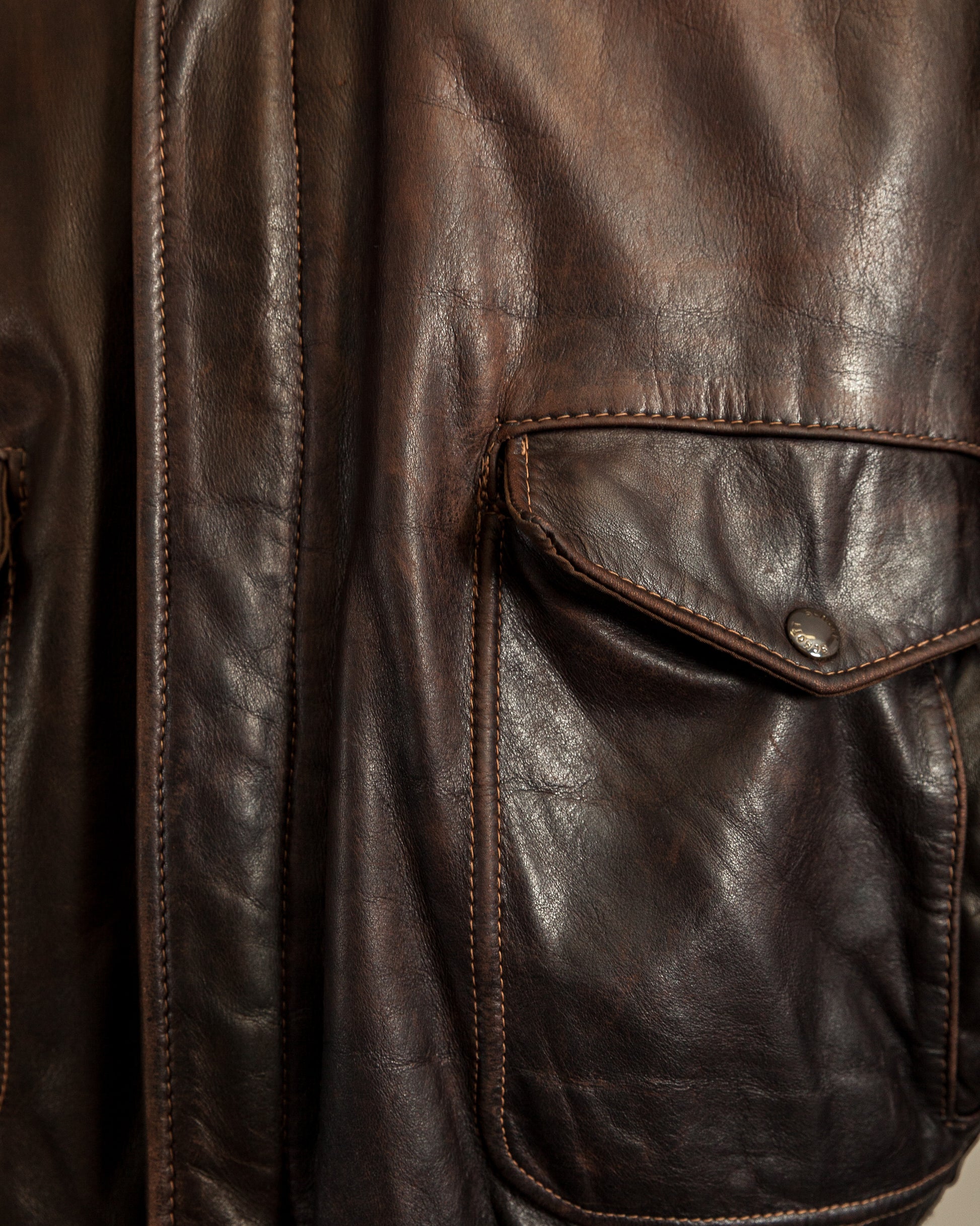 Vintage 1980s Schott A2 Naked Cowhide Leather Flight Jacket