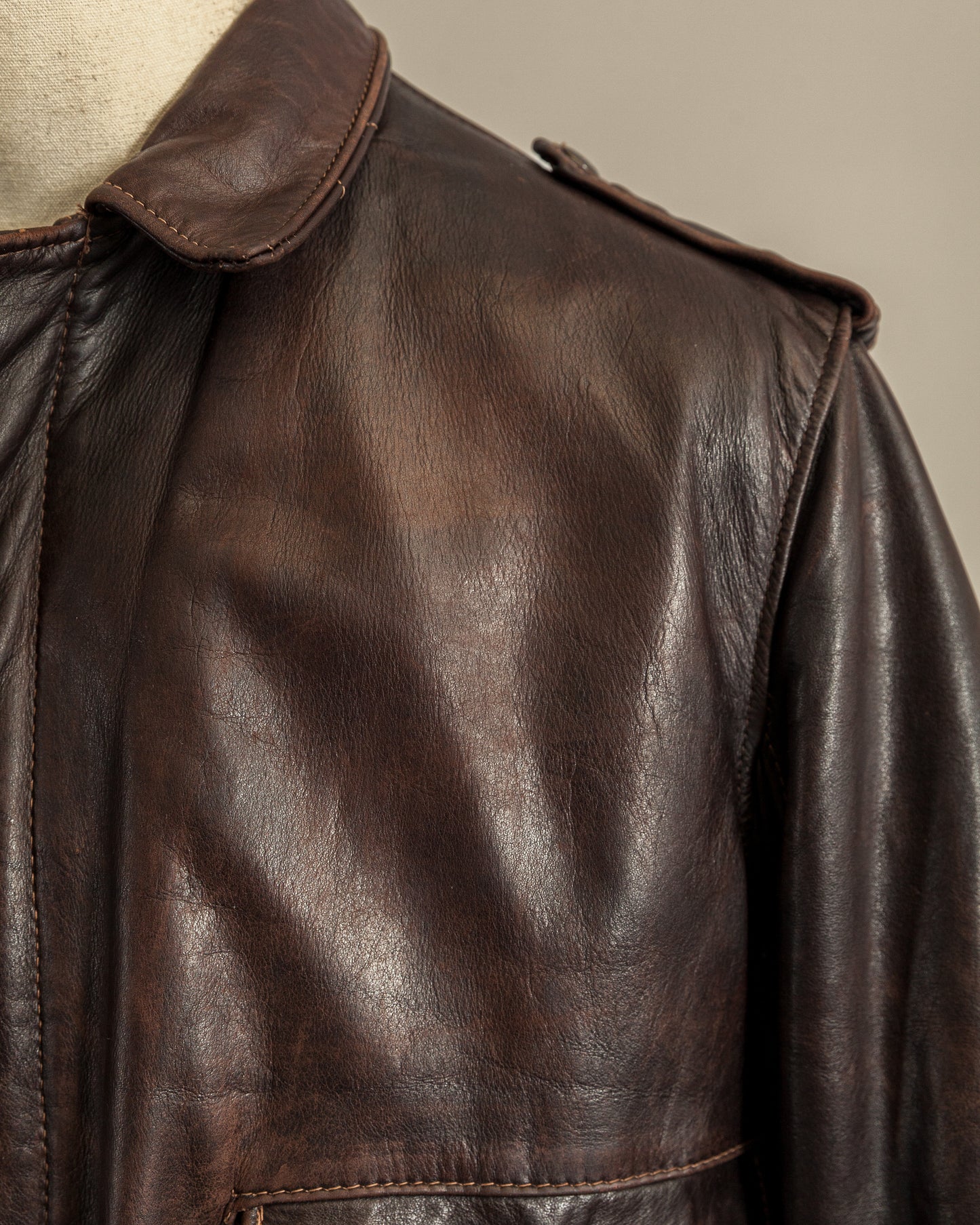 Vintage 1980s Schott A2 Naked Cowhide Leather Flight Jacket