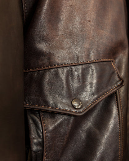 Vintage 1980s Schott A2 Naked Cowhide Leather Flight Jacket