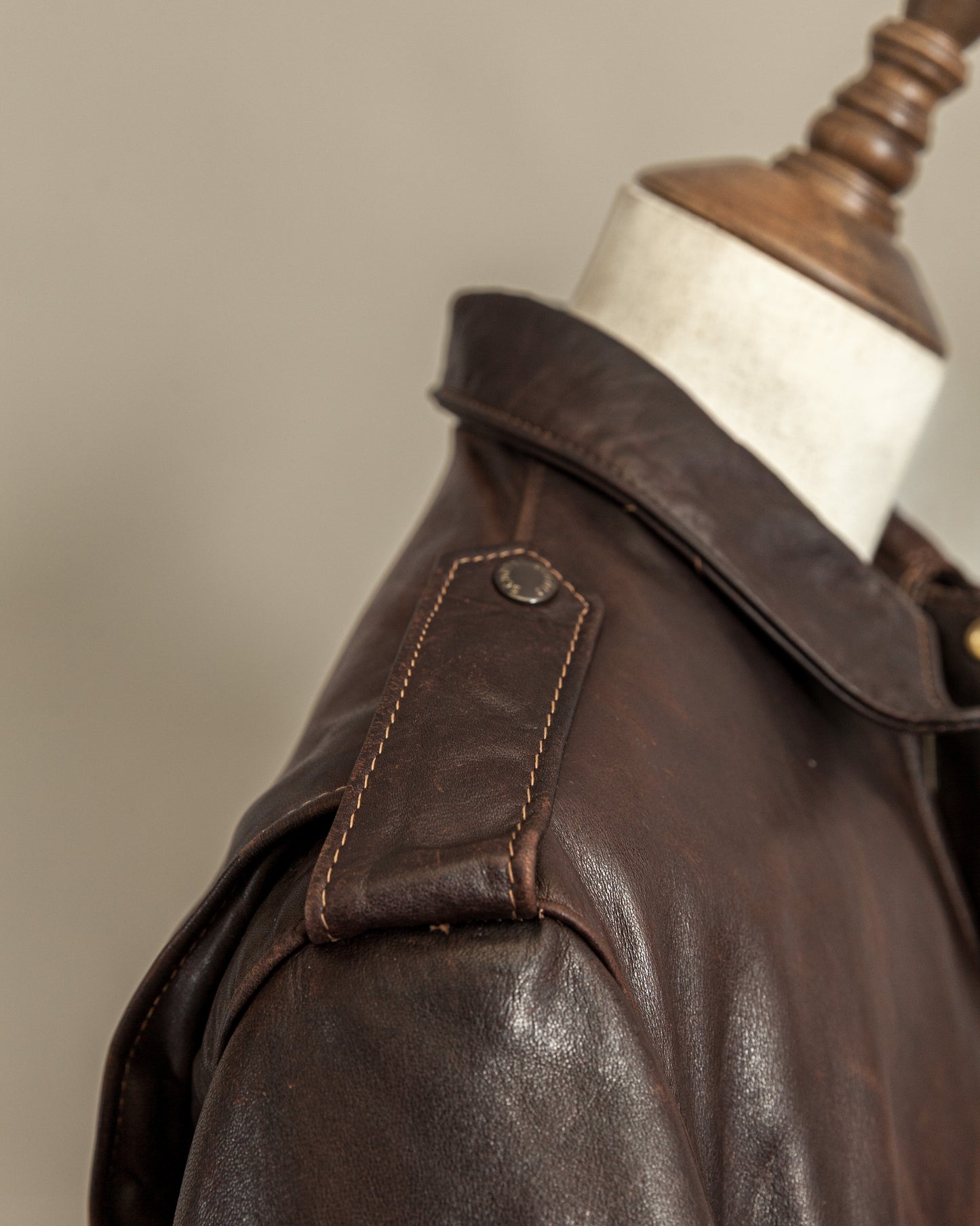 Vintage 1980s Schott A2 Naked Cowhide Leather Flight Jacket
