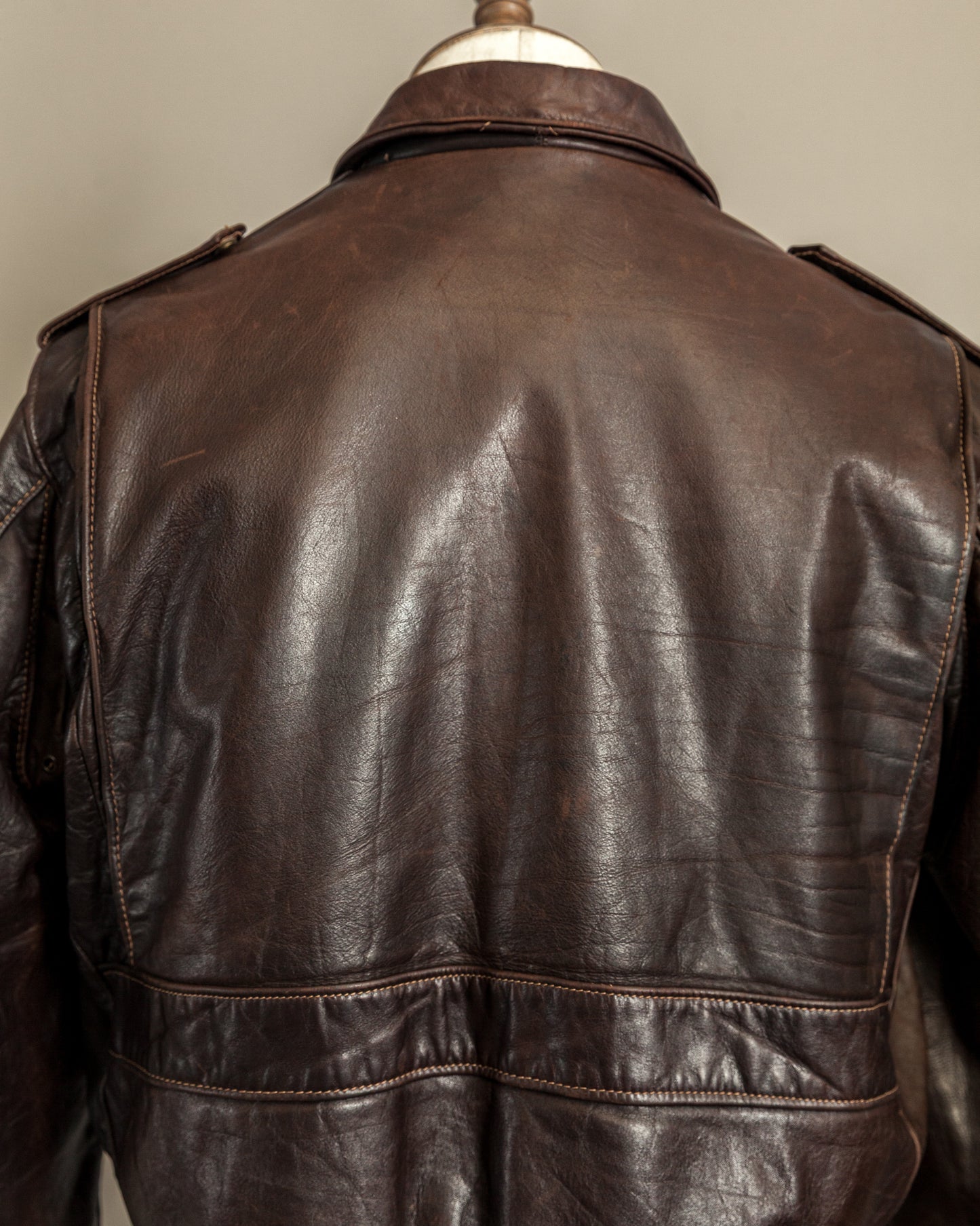 Vintage 1980s Schott A2 Naked Cowhide Leather Flight Jacket