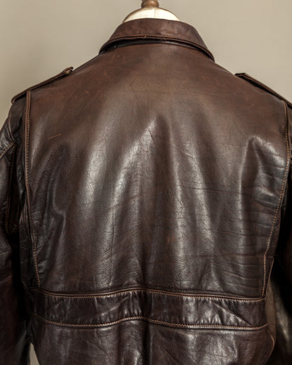 Vintage 1980s Schott A2 Naked Cowhide Leather Flight Jacket