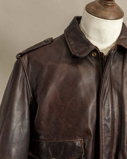 Vintage 1980s Schott A2 Naked Cowhide Leather Flight Jacket