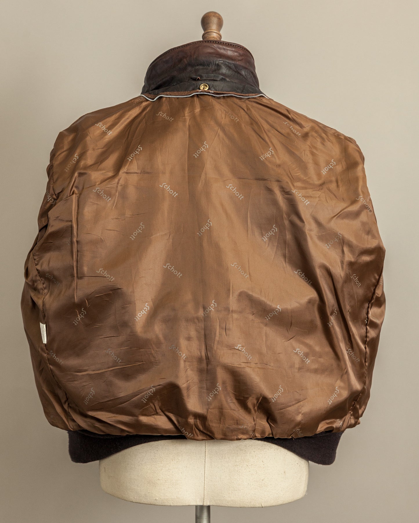 Vintage 1980s Schott A2 Naked Cowhide Leather Flight Jacket