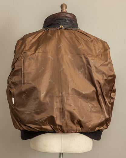 Vintage 1980s Schott A2 Naked Cowhide Leather Flight Jacket