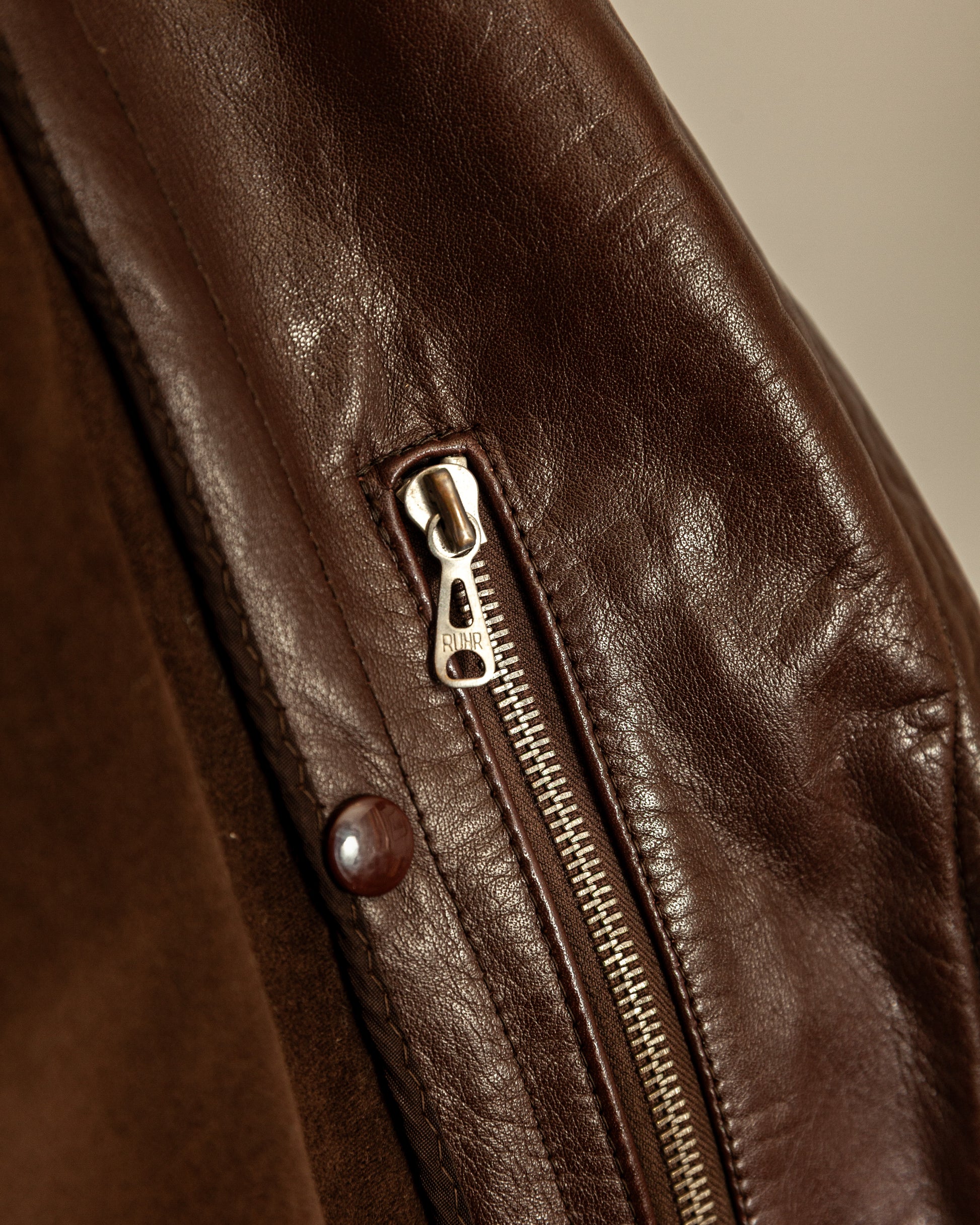 Vintage 1940s German Horsehide Leather Officer Trench Coat