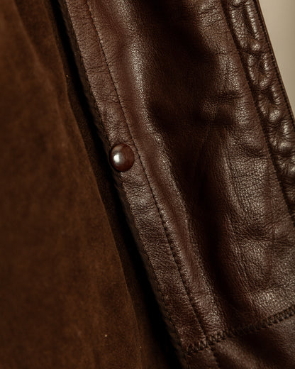 Vintage 1940s German Horsehide Leather Officer Trench Coat