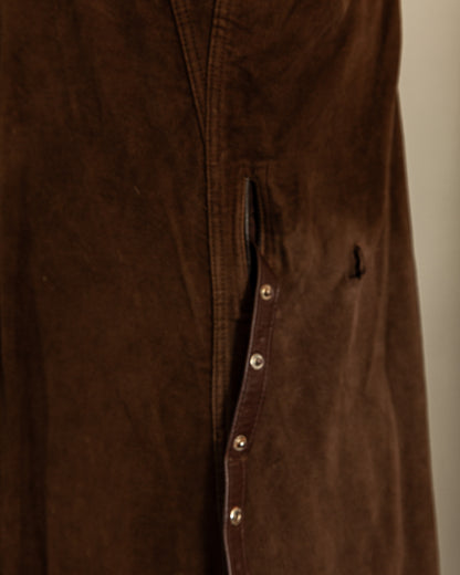Vintage 1940s German Horsehide Leather Officer Trench Coat