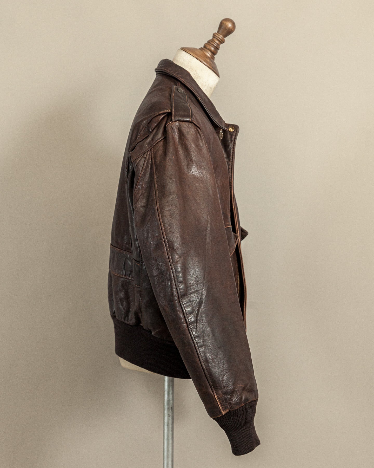 Vintage 1980s Schott Naked Cowhide Leather A2 Flying Jacket