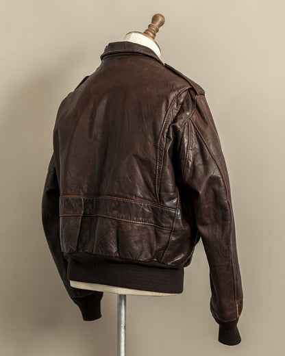 Vintage 1980s Schott Naked Cowhide Leather A2 Flying Jacket