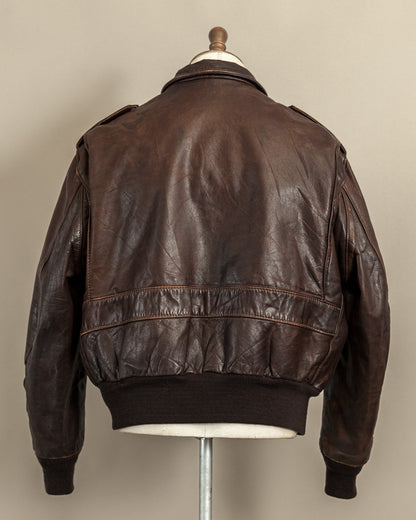 Vintage 1980s Schott Naked Cowhide Leather A2 Flying Jacket