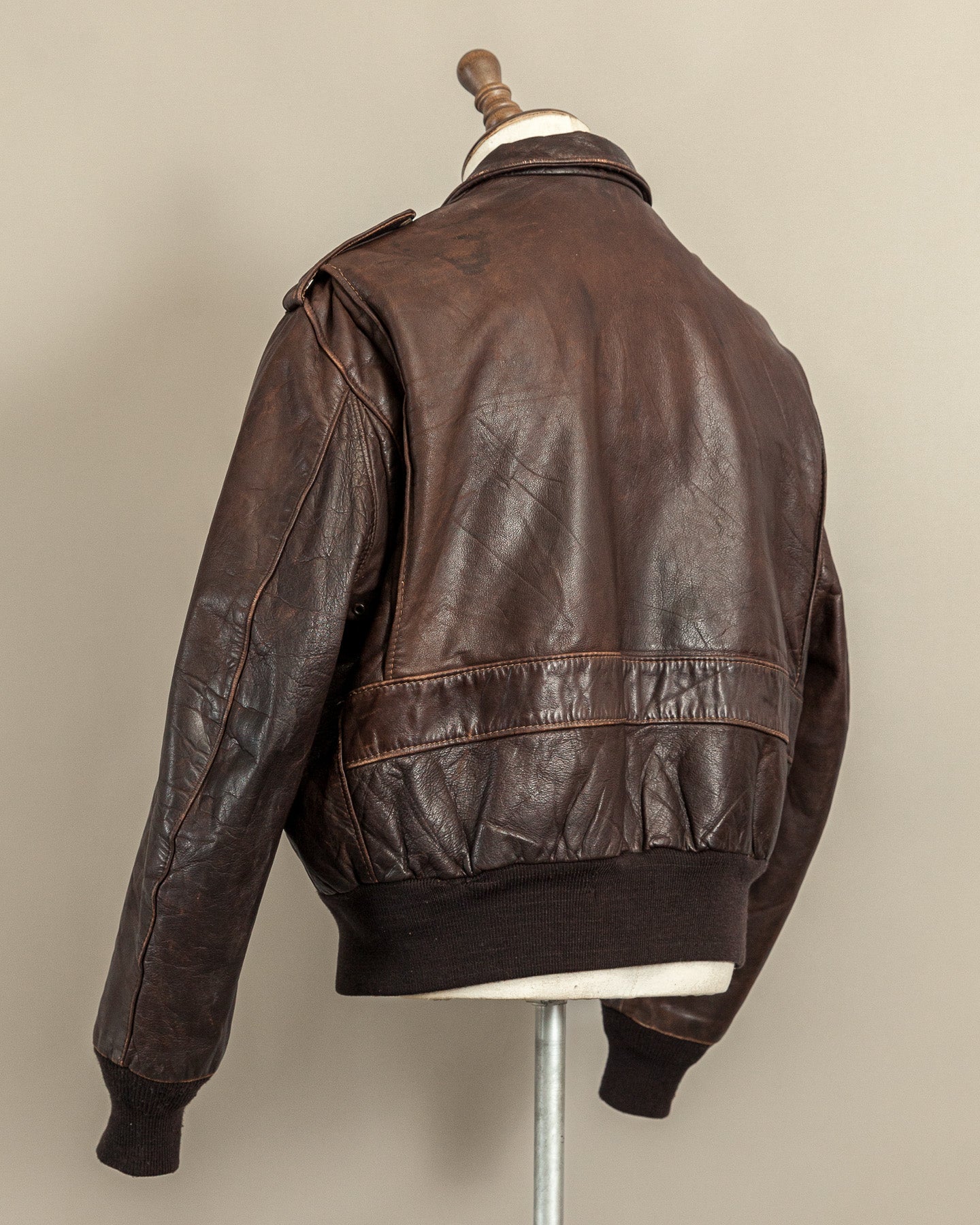 Vintage 1980s Schott Naked Cowhide Leather A2 Flying Jacket