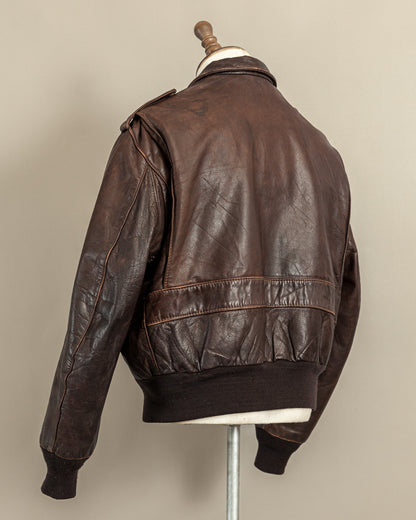 Vintage 1980s Schott Naked Cowhide Leather A2 Flying Jacket