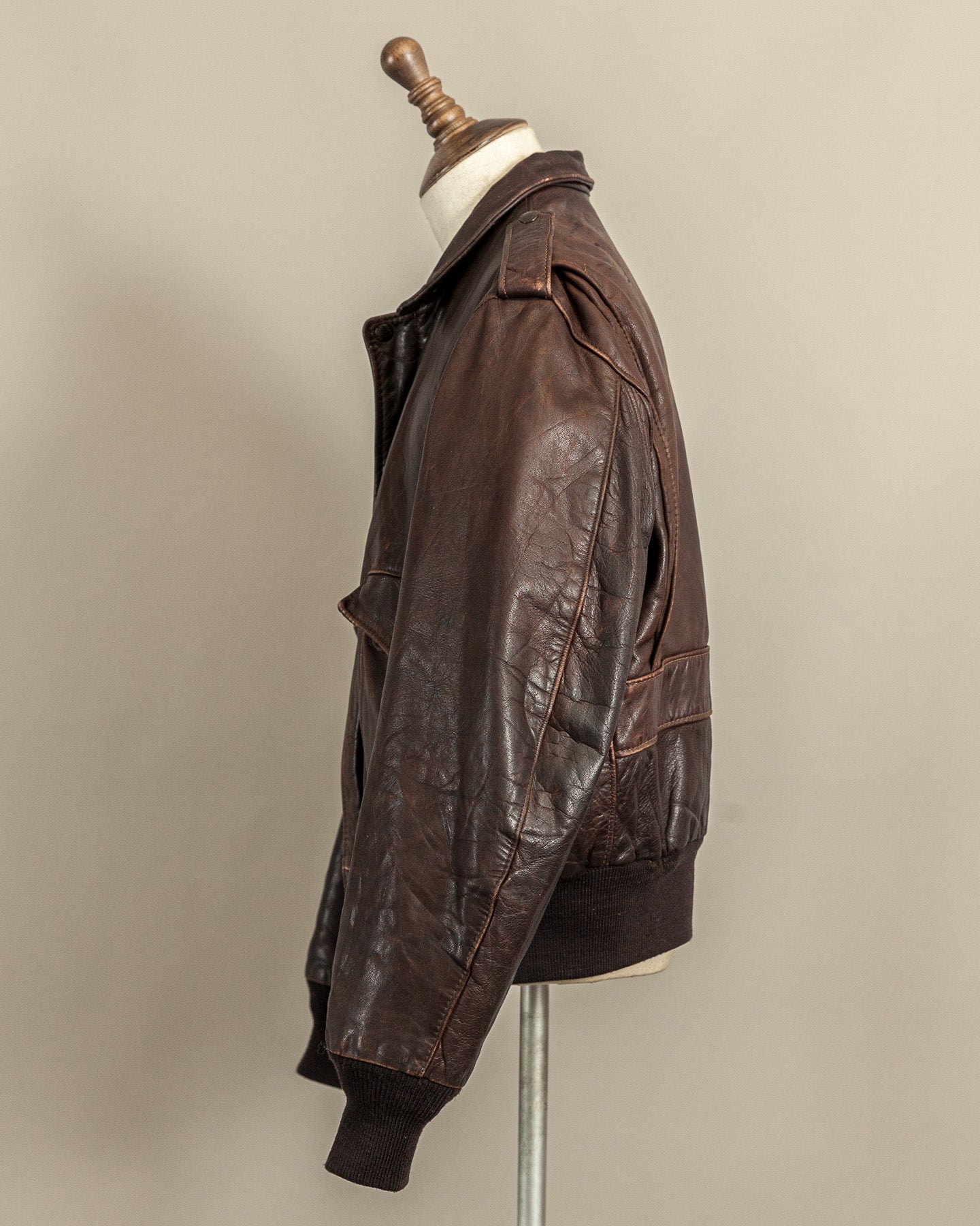 Vintage 1980s Schott Naked Cowhide Leather A2 Flying Jacket