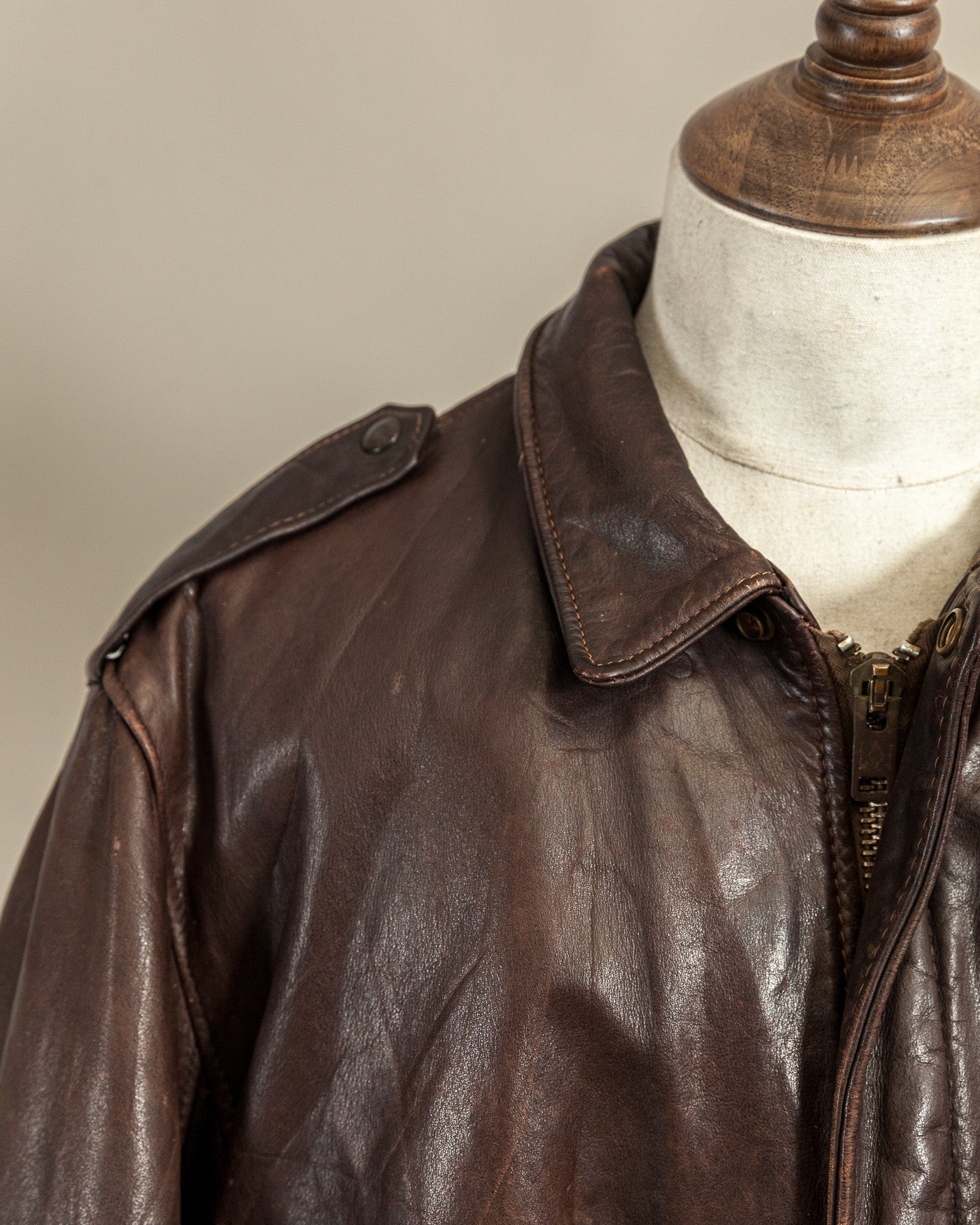 Vintage 1980s Schott Naked Cowhide Leather A2 Flying Jacket